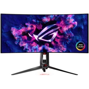 Monitor LED ASUS Gaming ROG Swift PG34WCDM Curbat 34 inch UWQHD OLED 0.03 ms 240 Hz USB-C HDR FreeSync Premium Pro & G-Sync Compatible