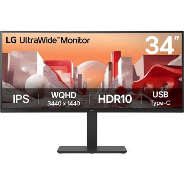 Monitor LED Curbat UltraWide 34BA75QE-B 34 inch UWQHD IPS 5ms 60Hz Black