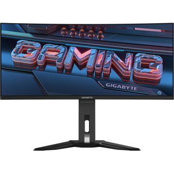 Monitor LED GIGABYTE MO34WQC Curbat 34 inch UWQHD QD-OLED 0.03 ms 175 Hz USB-C HDR