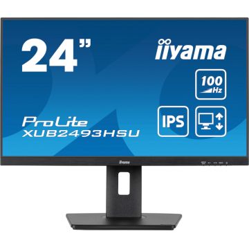 Monitor LED IIyama ProLite XUB2493HSU-B6 23.8 inch FHD IPS 1 ms 100 Hz