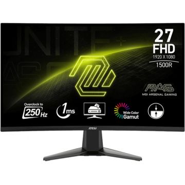 Monitor LED MSI Gaming MAG 27C6X Curbat 27 inch FHD VA 1 ms 250 Hz HDR