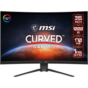 Monitor LED MSI Gaming MAG 325CQRF-QD Curbat 31.5 inch QHD VA 1 ms 170 Hz USB-C HDR FreeSync Premium