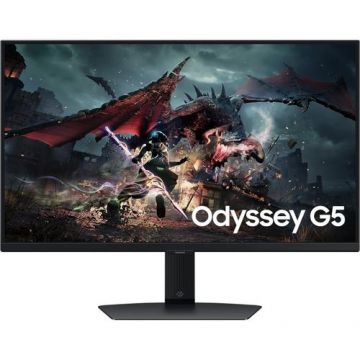 Monitor LED Samsung Gaming Odyssey G5 G50D LS27DG500EUXEN, 27 inch QHD IPS, 1 ms, 180Hz, HDR, FreeSync (Negru)