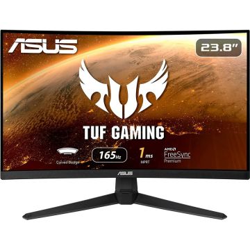 Monitor TUF Gaming VG24VQ1B - 23.8 - HDMI, DisplayPort, AMD Free-Sync, Adaptive Sync, curved, 165Hz panel, black