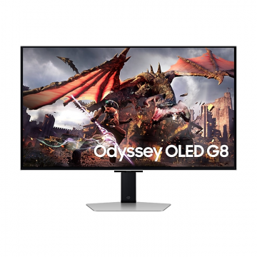 Samsung Monitor OLED Samsung Odyssey G8 32 LS32DG802SUXDU, UHD (3840 x 2160), HDMI, DisplayPort, Pivot, 240 Hz, 0.03 ms, Argintiu