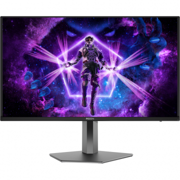 AOC Monitor QD-OLED AOC Agon 31.5 AG326UD, UHD (3840 x 2160), HDMI, DisplayPort, Boxe, Pivot, 165 Hz, 0.03 ms, Negru/Gri