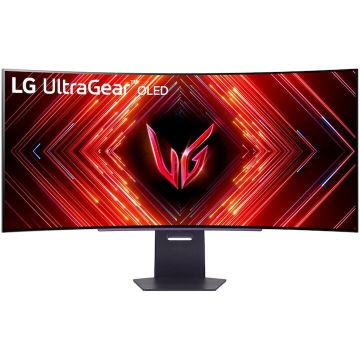 LG Monitor Gaming Curbat OLED LG UltraGear™ 44.5, UWQHD (3440x1440), 240Hz, 0.03ms, AMD FreeSync™ Premium Pro, NVIDIA G-Sync™, DisplayHDR True Black 400, Anti-glare, 2x HDMI, Display Port, USB, Jack, VESA, Pivot, negru