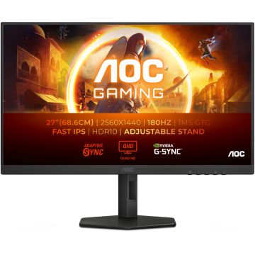 Monitor LED AOC Gaming AGON Q27G4XF 27 inch QHD IPS 0.5 ms 180 Hz HDR