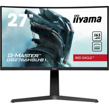 Monitor LED IIyama Gaming Red Eagle G-MASTER GB2766HSU-B1 Curbat 27 inch FHD VA 1 ms 165 Hz HDR FreeSync Premium