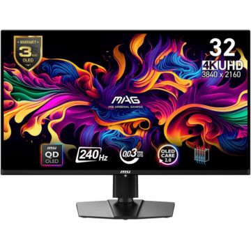 Monitor LED MSI Gaming MAG 321UPX 31.5 inch UHD QD-OLED 0.03 ms 240 Hz USB-C HDR