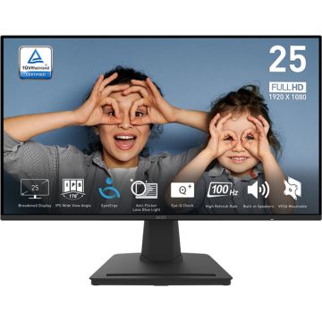 Monitor LED MSI Pro MP252 24.5 inch FHD IPS 1 ms 100 Hz