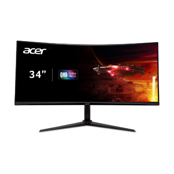 Monitor Nitro XZ340CUH ZeroFrame 34inch VA WQHD 3440x1440 HDMI DisplayPort Curbat 1500R 100Hz 5ms Negru