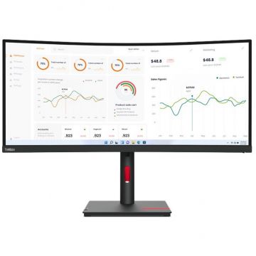 Monitor ThinkVision T34w-30 LED 86.4cm 34inch 3440 x 1440 Wide Quad HD Black