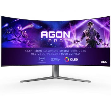 AOC Monitor Gaming AOC, AGON, PRO AG346UCD, Curbat, 34, QD-OLED, WQHD, 175Hz, 0.03ms, HDR400, TrueBlack, FlickerFree, Boxe, 8Wx2, HA, HDMI, DisplayPort, USB, hub, RGB, Light, FX, Negru AOC Monitor Gaming AOC, AGON, PRO AG346UCD, Curbat, 34, QD-OLED, WQHD, 175Hz, 0.03ms, HDR400, TrueBlack, FlickerFree, Boxe, 8Wx2, HA, HDMI, DisplayPort, USB, hub, RGB, Light, FX, Negru