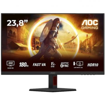 AOC Monitor Gaming AOC Q24G4RE, Fast IPS LED, Diagonala 23.8 , Rezolutie QHD 2560 x 1440, HDMI, DisplayPort, 180 Hz, 0.5 ms, Negru AOC Monitor Gaming AOC Q24G4RE, Fast IPS LED, Diagonala 23.8 , Rezolutie QHD 2560 x 1440, HDMI, DisplayPort, 180 Hz, 0.5 ms, Negru