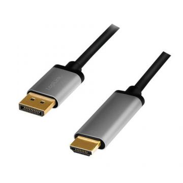 Cablu DisplayPort LogiLink CDA0107, 4K/60Hz, aluminiu, 2m, Negru Cablu DisplayPort LogiLink CDA0107, 4K/60Hz, aluminiu, 2m, Negru