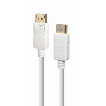 Cablu Gembird CC-DP2-6-W, DisplayPort la DisplayPort, 1.8 m, rezolutie maxima 3840x2160 (Alb) Cablu Gembird CC-DP2-6-W, DisplayPort la DisplayPort, 1.8 m, rezolutie maxima 3840x2160 (Alb)