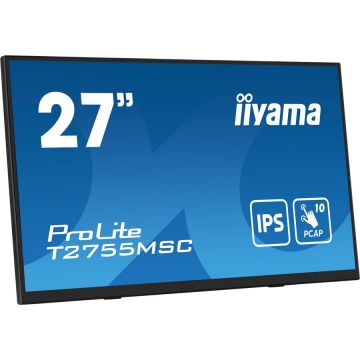 IIYAMA Monitor cu ecran tactil, IPS LED Iiyama ProLite T2755MSC-B1, 27 inch, 5 ms, 60 Hz, FullHD, HDMI, DisplayPort, Boxe, Touchscreen, Negru IIYAMA Monitor cu ecran tactil, IPS LED Iiyama ProLite T2755MSC-B1, 27 inch, 5 ms, 60 Hz, FullHD, HDMI, DisplayPort, Boxe, Touchscreen, Negru