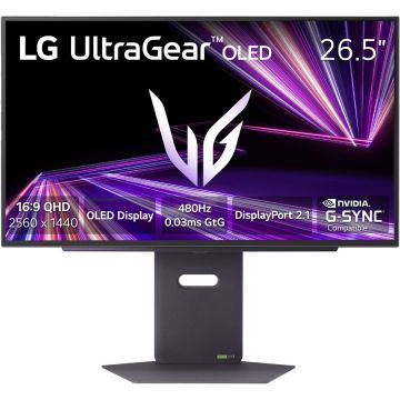 LG Monitor Gaming OLED LG 26.5 27GX790A-B, QHD (2560 x 1440), HDMI, DisplayPort, Pivot, 480 Hz, 0.03 ms, Negru LG Monitor Gaming OLED LG 26.5 27GX790A-B, QHD (2560 x 1440), HDMI, DisplayPort, Pivot, 480 Hz, 0.03 ms, Negru
