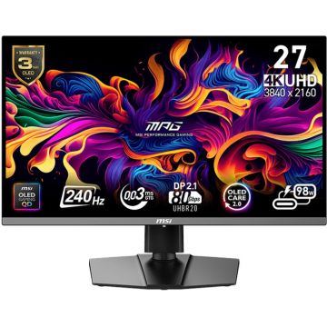 Monitor LED MSI Gaming MPG 272URX 27 inch UHD QD-OLED 0.03 ms 240 Hz USB-C HDR G-Sync Compatible Monitor LED MSI Gaming MPG 272URX 27 inch UHD QD-OLED 0.03 ms 240 Hz USB-C HDR G-Sync Compatible
