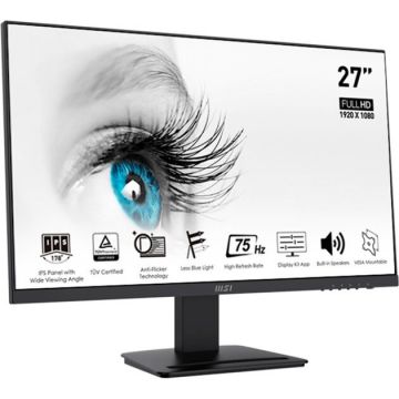 MSI Monitor IPS LED MSI PRO MP273APDE, 27 inch, FullHD, VGA, HDMI, DisplayPort, Boxe, Pivot, 100 Hz, 1 ms Negru MSI Monitor IPS LED MSI PRO MP273APDE, 27 inch, FullHD, VGA, HDMI, DisplayPort, Boxe, Pivot, 100 Hz, 1 ms Negru