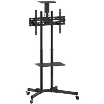TECHLY Suport TV mobil pentru 37-70 inci 50 kg, două rafturi TECHLY Suport TV mobil pentru 37-70 inci 50 kg, două rafturi