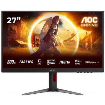 AOC Monitor Gaming Fast IPS LED AOC 27 27G4HA, Full HD (1920 x 1080), HDMI, DisplayPort, Boxe, Pivot, 200 Hz, 1 ms, Negru AOC Monitor Gaming Fast IPS LED AOC 27 27G4HA, Full HD (1920 x 1080), HDMI, DisplayPort, Boxe, Pivot, 200 Hz, 1 ms, Negru