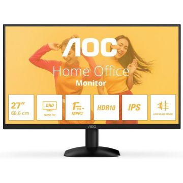 AOC Monitor IPS LED AOC Q27B35E, 27 inch, QHD 2560 x 1440, HDMI, DisplayPort, 75 Hz, 4 ms, Negru AOC Monitor IPS LED AOC Q27B35E, 27 inch, QHD 2560 x 1440, HDMI, DisplayPort, 75 Hz, 4 ms, Negru