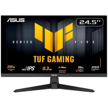 Asus Monitor Fast IPS ASUS TUF Gaming VG259Q5A, 24.5 inch, Full HD 1920 x 1080, HDMI, DisplayPort, Boxe, 200 Hz, 0.3 ms, Negru Asus Monitor Fast IPS ASUS TUF Gaming VG259Q5A, 24.5 inch, Full HD 1920 x 1080, HDMI, DisplayPort, Boxe, 200 Hz, 0.3 ms, Negru