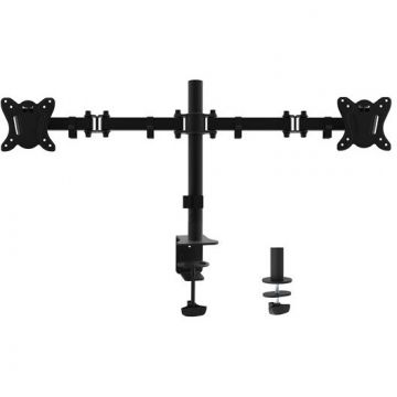 EQUIP Suport monitor desktop inclinabil Equip 650152, 13-27, 2 monitoare, negru EQUIP Suport monitor desktop inclinabil Equip 650152, 13-27, 2 monitoare, negru