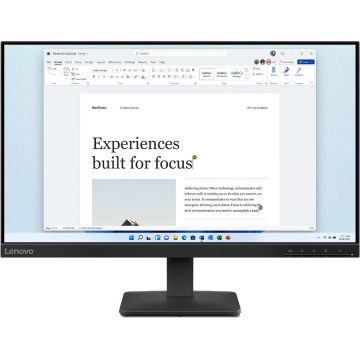 Lenovo Monitor LED IPS Lenovo L24-4e 23.8, Full HD (1920x1080), 100Hz, 4ms, Anti-glare, 99% sRGB, HDMI, VGA, VESA, Negru Lenovo Monitor LED IPS Lenovo L24-4e 23.8, Full HD (1920x1080), 100Hz, 4ms, Anti-glare, 99% sRGB, HDMI, VGA, VESA, Negru