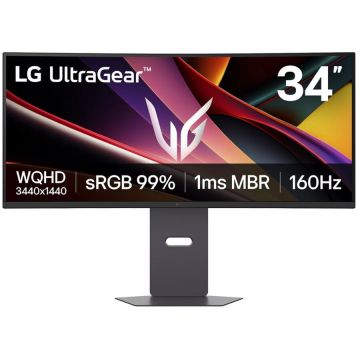 LG Monitor Gaming VA LED LG 34 34G600A-B, WQHD (3440 x 1440), HDMI, DisplayPort, Ecran curbat, Boxe, 160 Hz, 1 ms, Negru LG Monitor Gaming VA LED LG 34 34G600A-B, WQHD (3440 x 1440), HDMI, DisplayPort, Ecran curbat, Boxe, 160 Hz, 1 ms, Negru