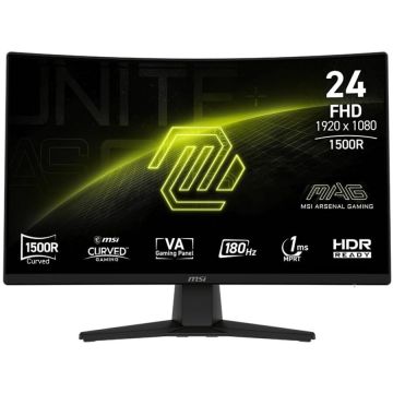 MSI Monitor Gaming VA LED MSI 23.6 MAG 242C, Full HD 1920 x 1080, HDMI, DisplayPort, Ecran curbat, 180 Hz, 1 ms, Negru MSI Monitor Gaming VA LED MSI 23.6 MAG 242C, Full HD 1920 x 1080, HDMI, DisplayPort, Ecran curbat, 180 Hz, 1 ms, Negru