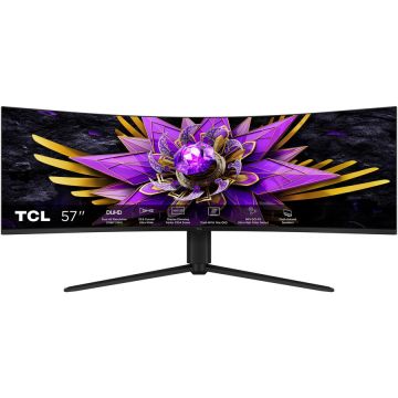 TCL Monitor Gaming Curbat QD-mini LED TCL 57R94 57, Dual UHD (7680x2160), 120Hz, 1ms, AMD FreeSync™ Premium, NVIDIA G-Sync Compatible, R1000, Boxe 10W x2, USB Type-C 90W, Hub USB, 2x HDMI, DisplayPort, Pivot, VESA, Alb TCL Monitor Gaming Curbat QD-mini LED TCL 57R94 57, Dual UHD (7680x2160), 120Hz, 1ms, AMD FreeSync™ Premium, NVIDIA G-Sync Compatible, R1000, Boxe 10W x2, USB Type-C 90W, Hub USB, 2x HDMI, DisplayPort, Pivot, VESA, Alb