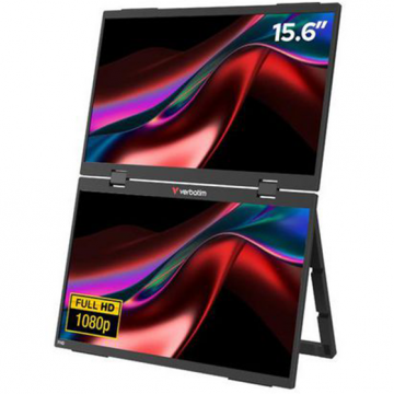 Verbatim Monitor dual portabil Esentials Verbatim 15.6, FHD Dual, Full HD Screens, 1920-1080 , IPS, Negru Verbatim Monitor dual portabil Esentials Verbatim 15.6, FHD Dual, Full HD Screens, 1920-1080 , IPS, Negru