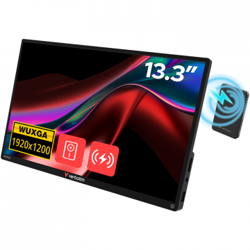 Verbatim Monitor portabil Verbatim, 13.3, Touchscreen, WUXGA 1920x1200, 2 x USB-C, HDMI, acumulator extern wireless 5000 mAh Verbatim Monitor portabil Verbatim, 13.3, Touchscreen, WUXGA 1920x1200, 2 x USB-C, HDMI, acumulator extern wireless 5000 mAh