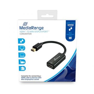 Adaptor MediaRange MRCS176, HDMI - MiniDisplayPort, 10 Gbit/s, 15 cm, Negru