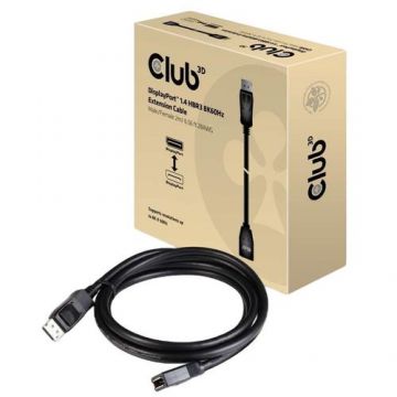 Cablu Club 3D Display Port, prelungitor, Male-Female, 8K, 2m (Negru)