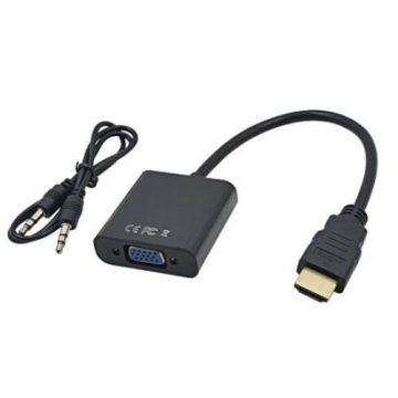 Convertor Lanberg AD-0017-BK, HDMI, VGA, Jack 3.5mm (Negru)