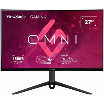 Monitor gaming curbat ViewSonic VX2718, 27inch, FHD, VA frameless, 165Hz, 1ms MPRT, 2 HDMI, DisplayPort, boxe, Adaptive sync